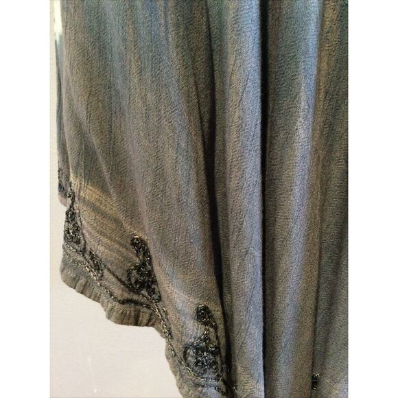 Zuriet Beaded Grey & White Tunic/Cover Up/Mini Dress Free Size - Picture 5 of 16